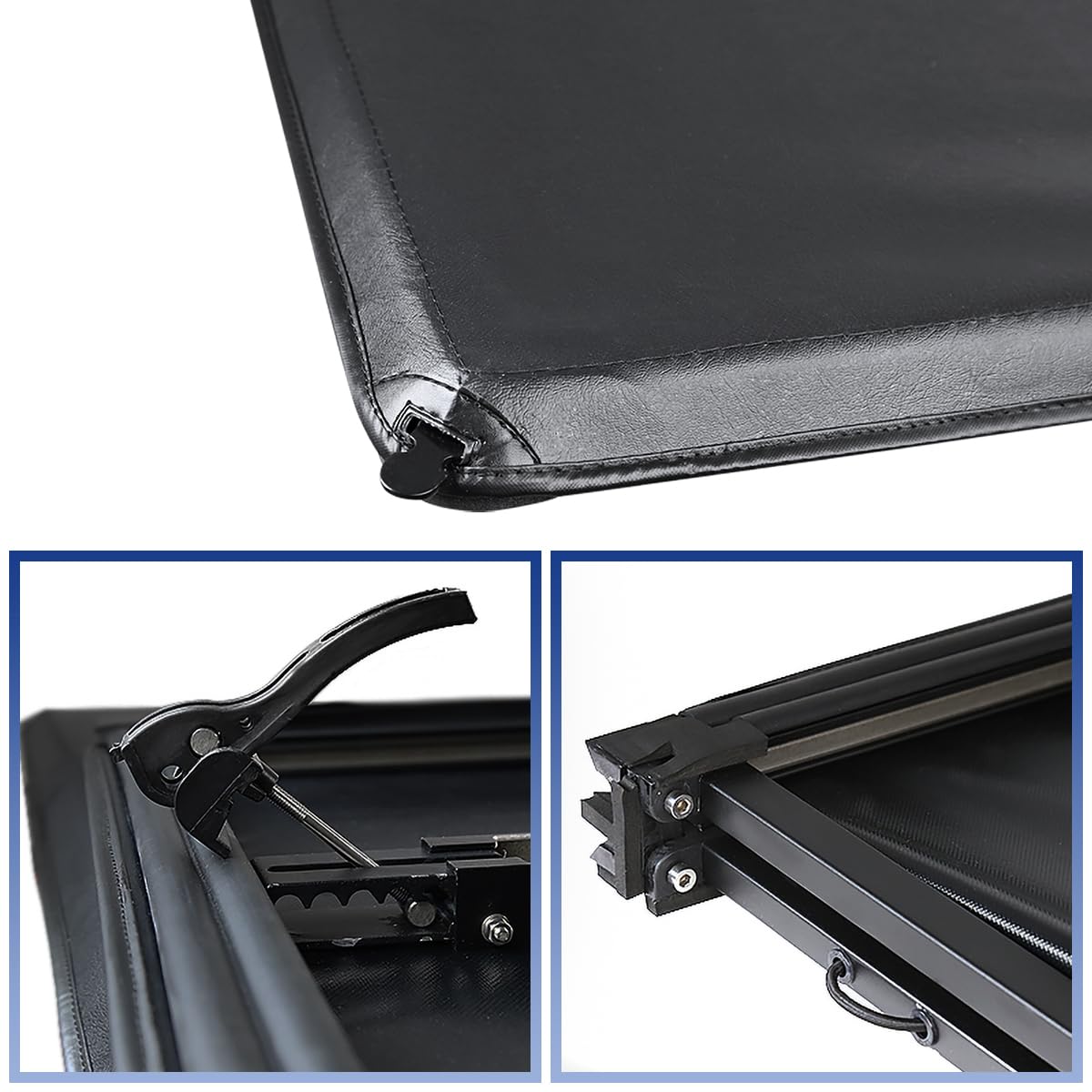 Soft Tri-Fold Vinyl Tonneau Cover Spec-D Tuning Compatible with 2016-2019 Toyota Tacoma 6' Short Bed