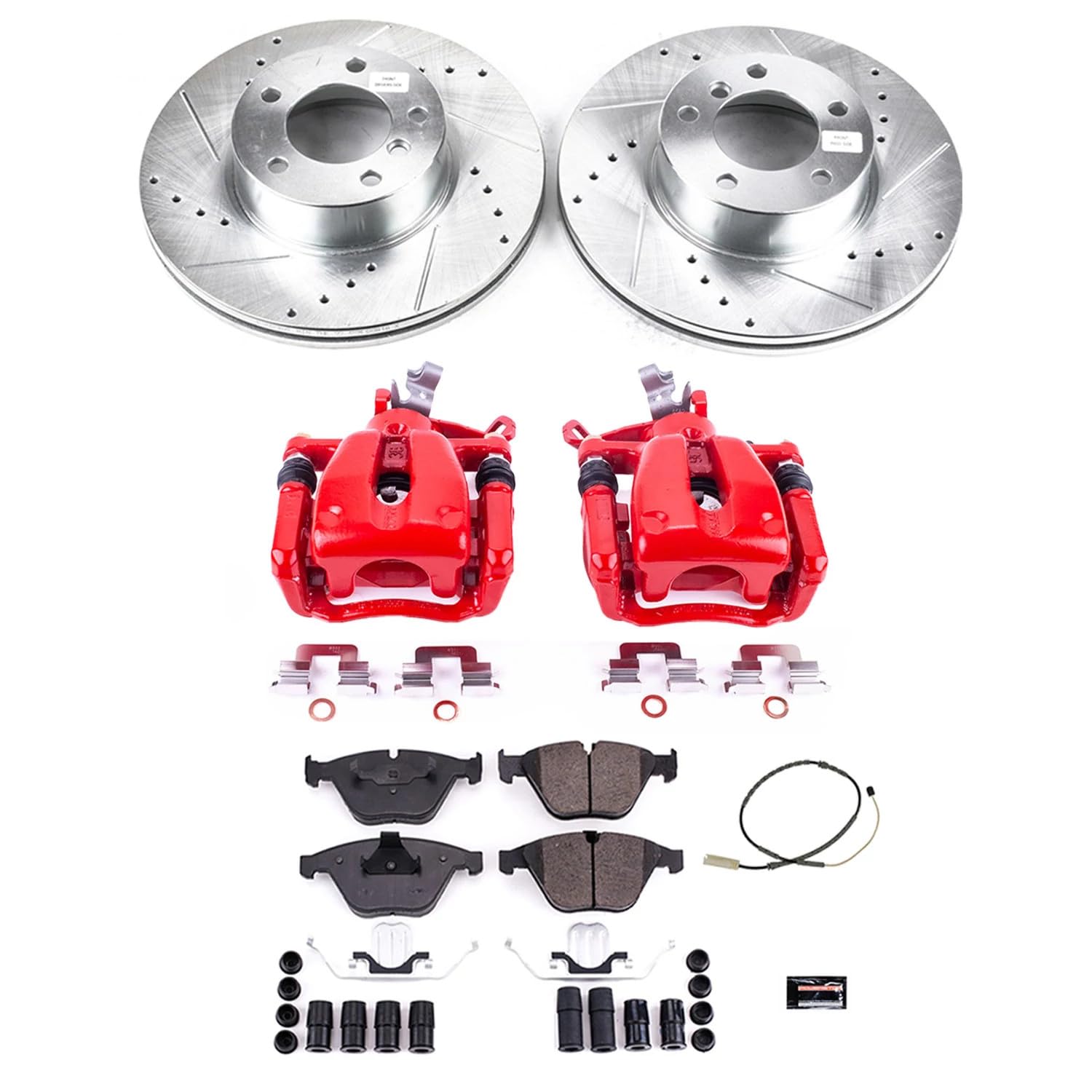 Power Stop Z23 Evolution Front Brake Caliper Kit KC6073- Brake Rotors, Carbon-Fiber Ceramic Brake Pads, Brake Calipers