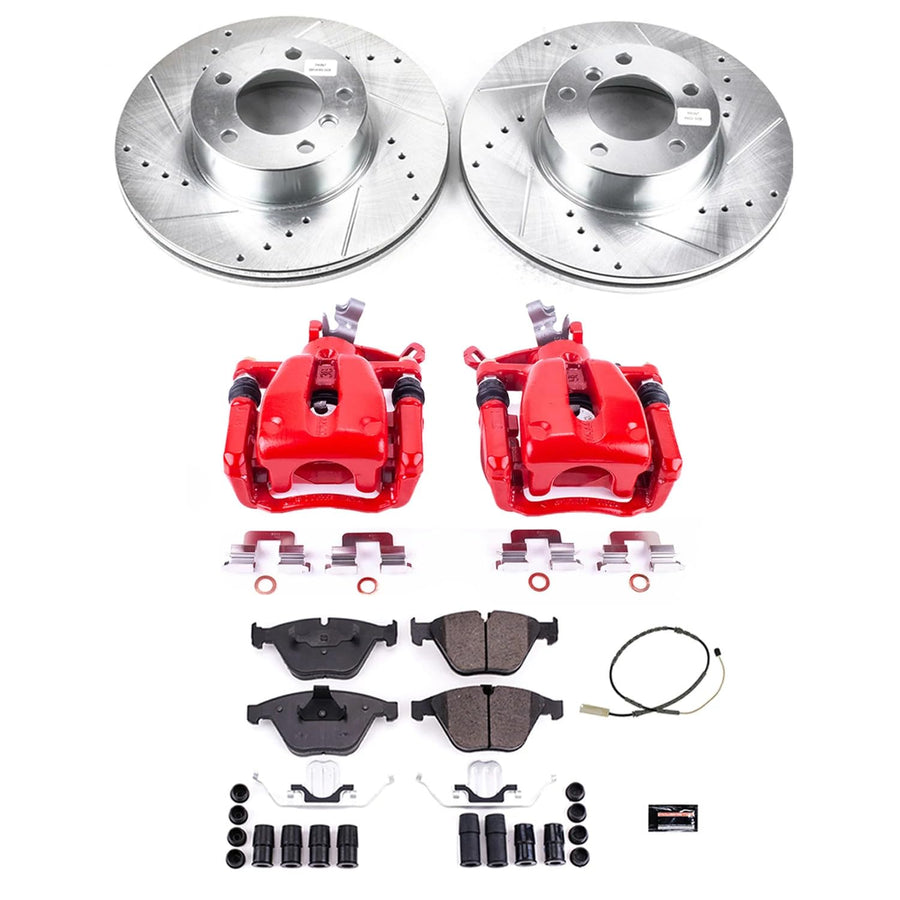 Power Stop Z23 Evolution Front Brake Caliper Kit KC6073- Brake Rotors, Carbon-Fiber Ceramic Brake Pads, Brake Calipers