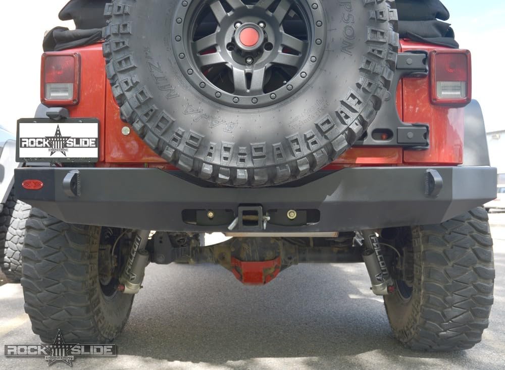 Rear Bumper Rock Slide Eng RB-F-101-JK With No Spare Carrier