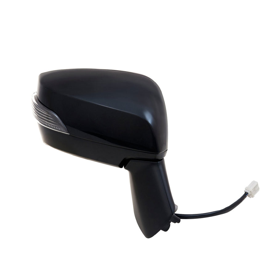 Passenger Side Mirror for Subaru Crosstrek, Impreza Sedan/Wagon, Hybrid, WRX, Textured Black w/PTM Cover, Foldaway, with Turn Signal, Heated Power