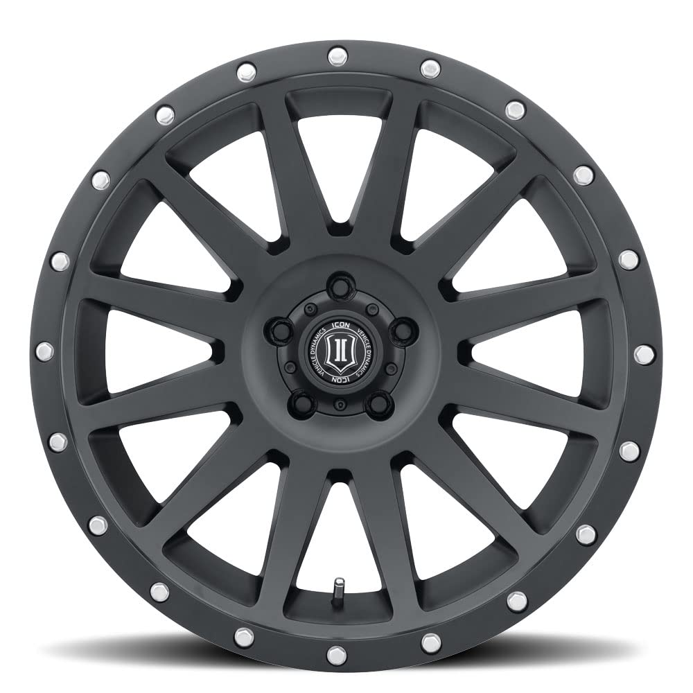 ICON Alloys Satin Black Compression, 20 x 10/5 x 5, 12mm Offset, 5" BS, 2020107350SB