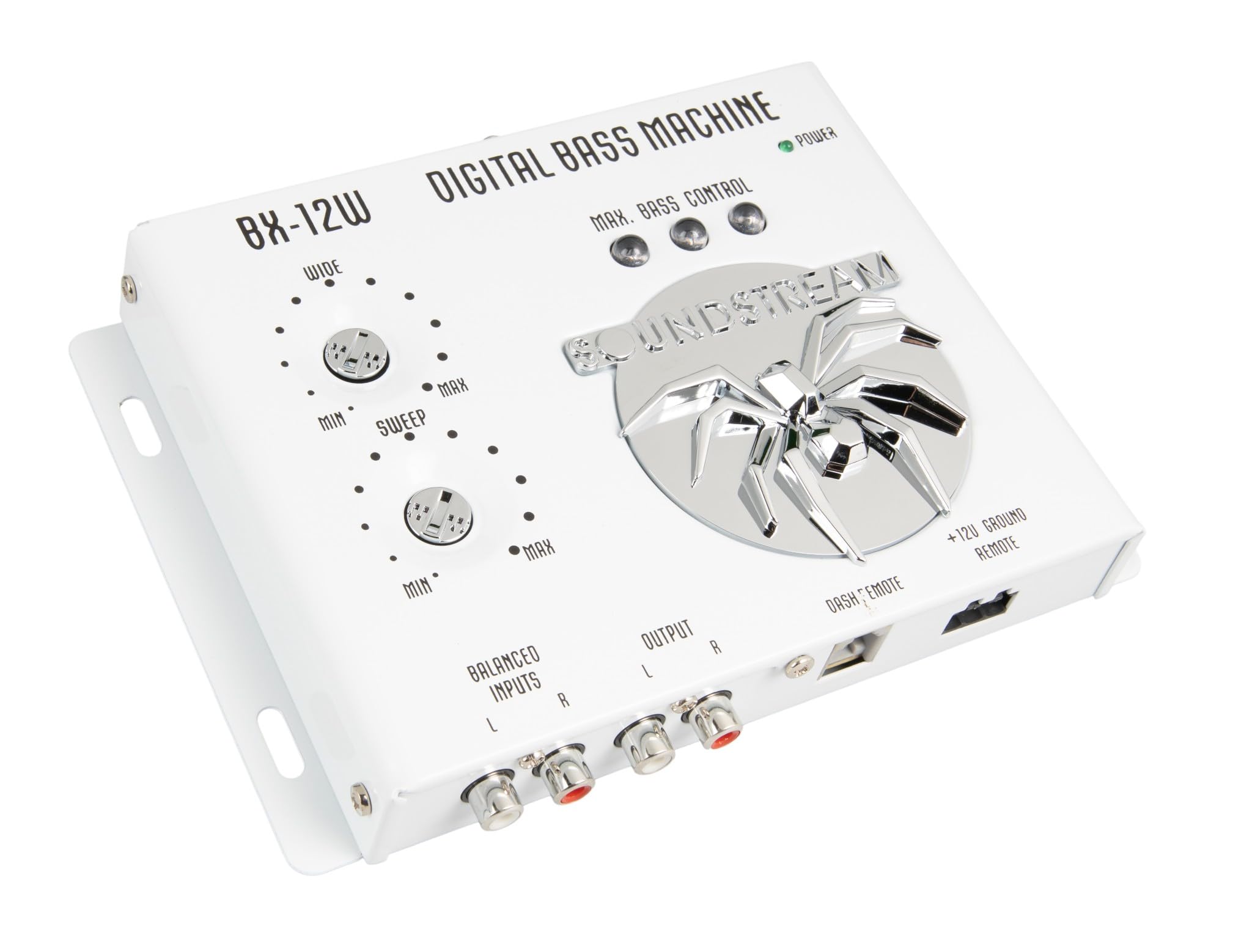 Bass Processor Soundstream BX-12W – White | Subwoofer Bass Booster and Epicenter Alternative for Factory & Aftermarket Sound Systems | Car Audio Bass Restoration Processor with Remote Control