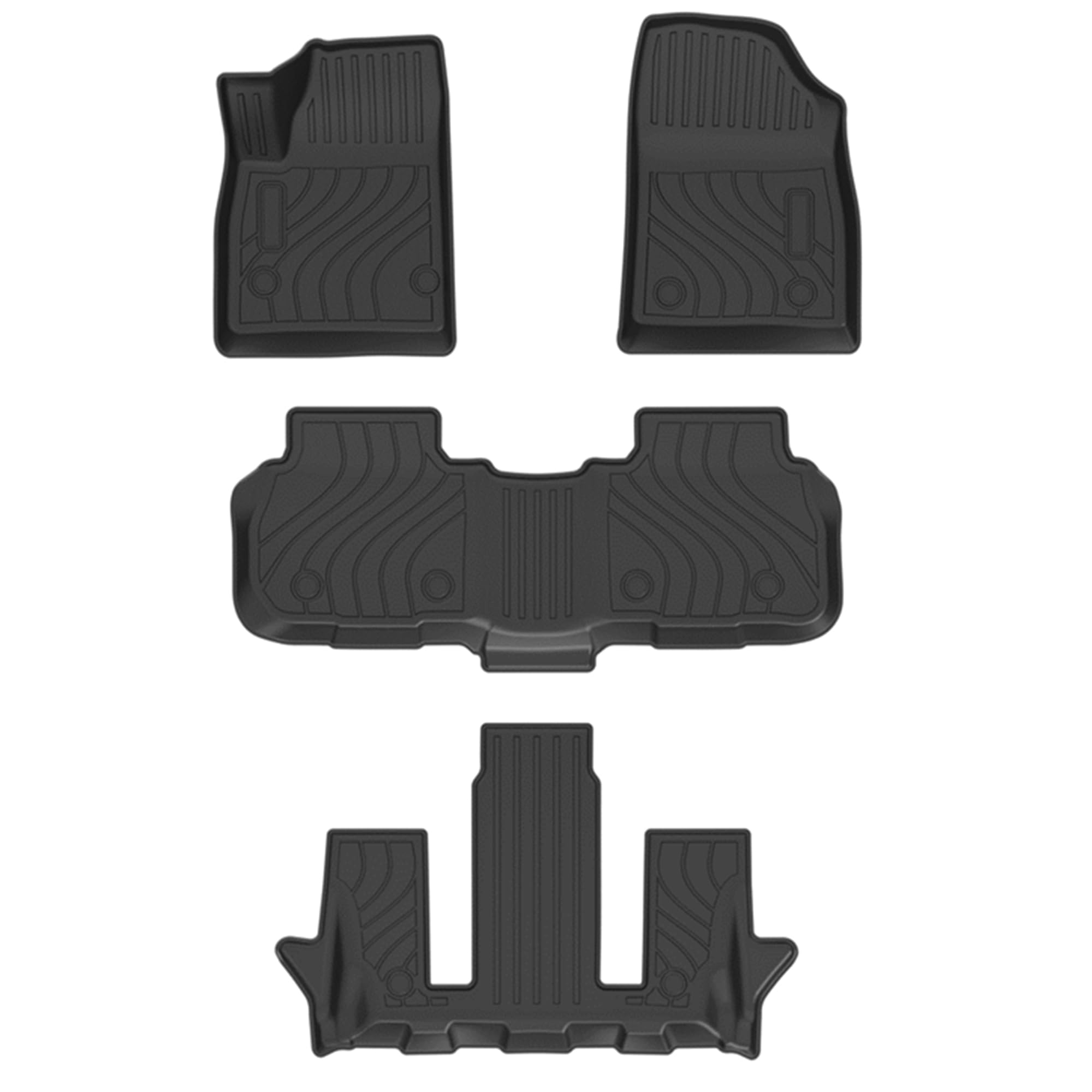 TOTALINER Black Horse Heavy Duty Floor Mat Anti-Skid Black 1.37'' Thickness Compatible with 2017-2023 GMC Acadia-FMGAC21