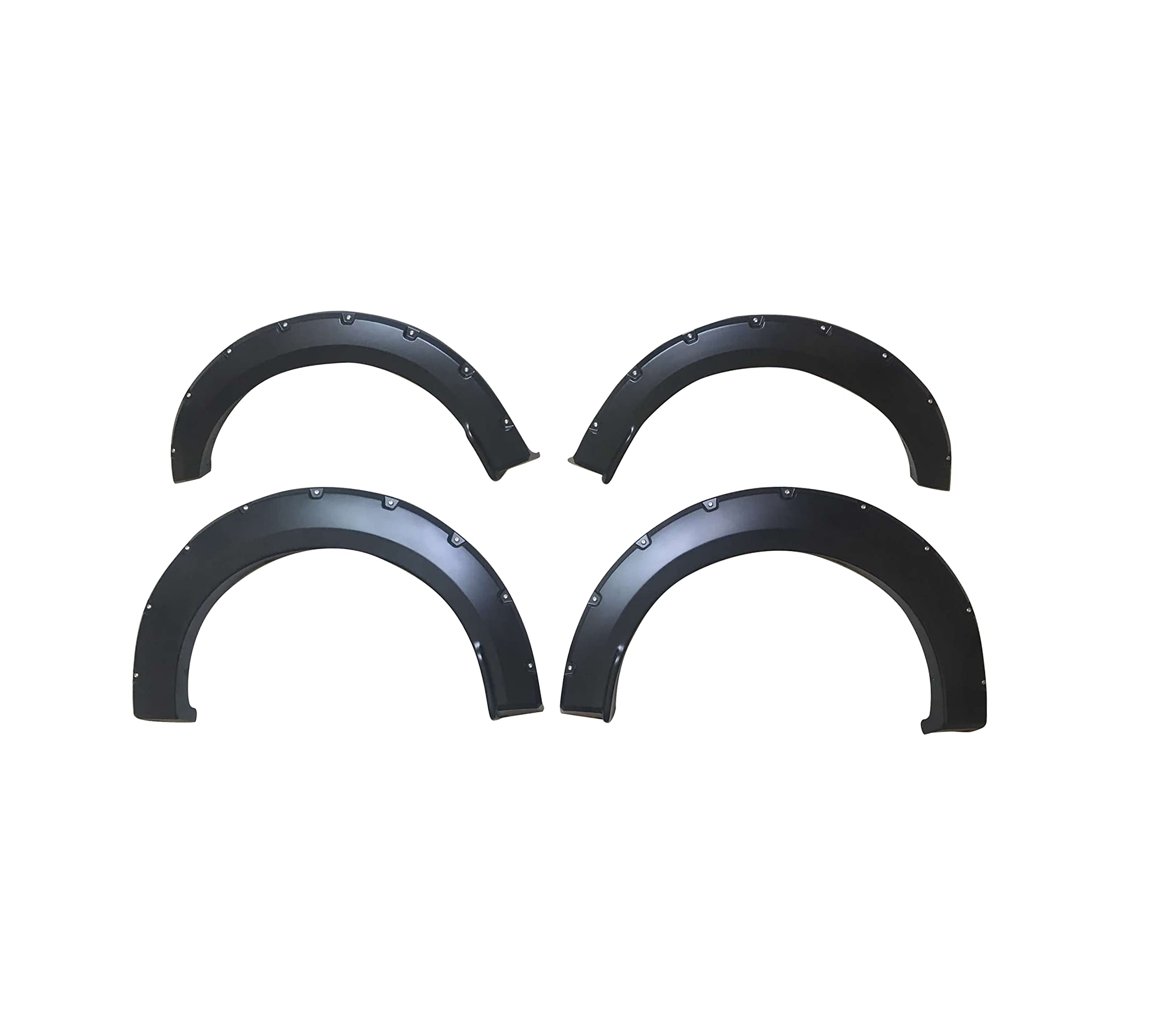 FENDER FLARES Black Horse Smooth Pocket Style Black Compatible with 2018-2021 Ford F-150-FF-FOF18SM