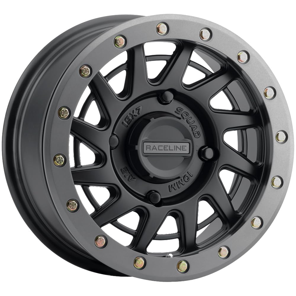 Raceline Beadlock Squad Wheel-15x7-6+1-4/13 Black with Aluminum,Gunmetal,Zinc (1 x 1. inches /1 x, 1 mm Offset)