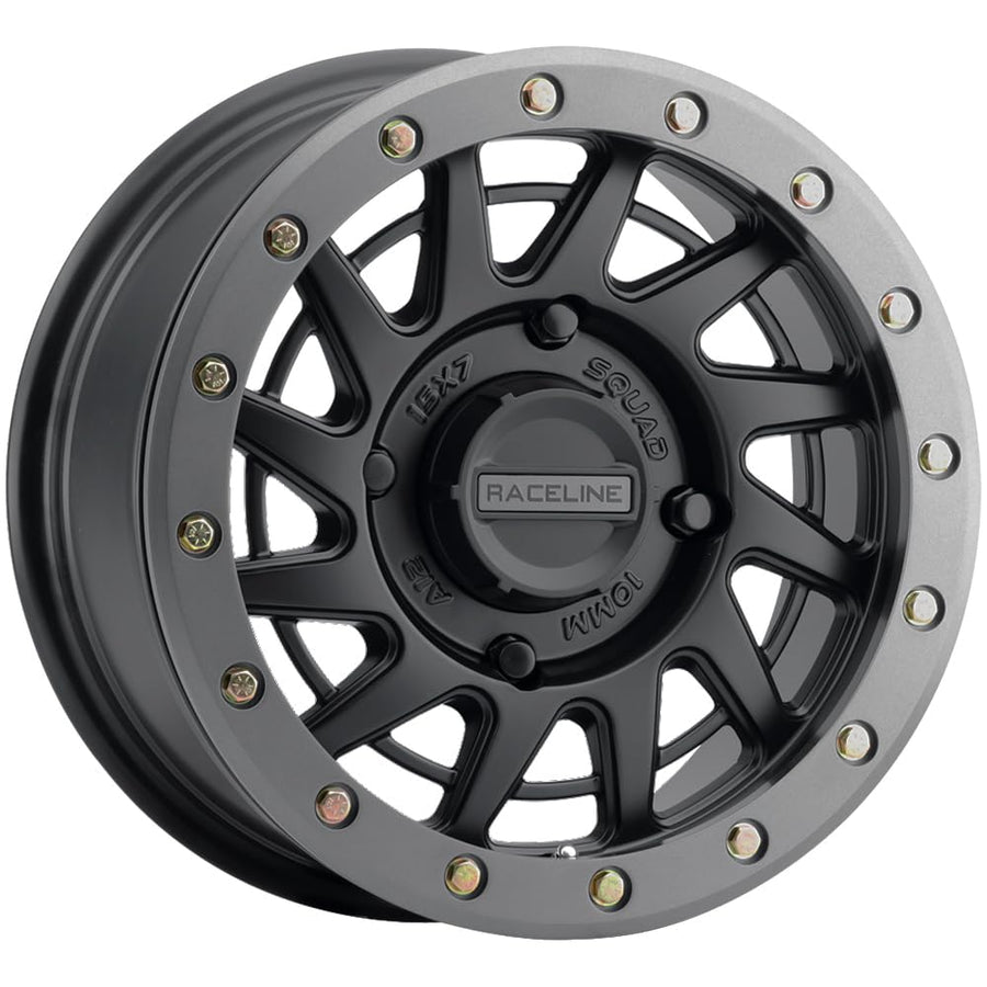 Raceline Beadlock Squad Wheel-15x7-6+1-4/13 Black with Aluminum,Gunmetal,Zinc (1 x 1. inches /1 x, 1 mm Offset)