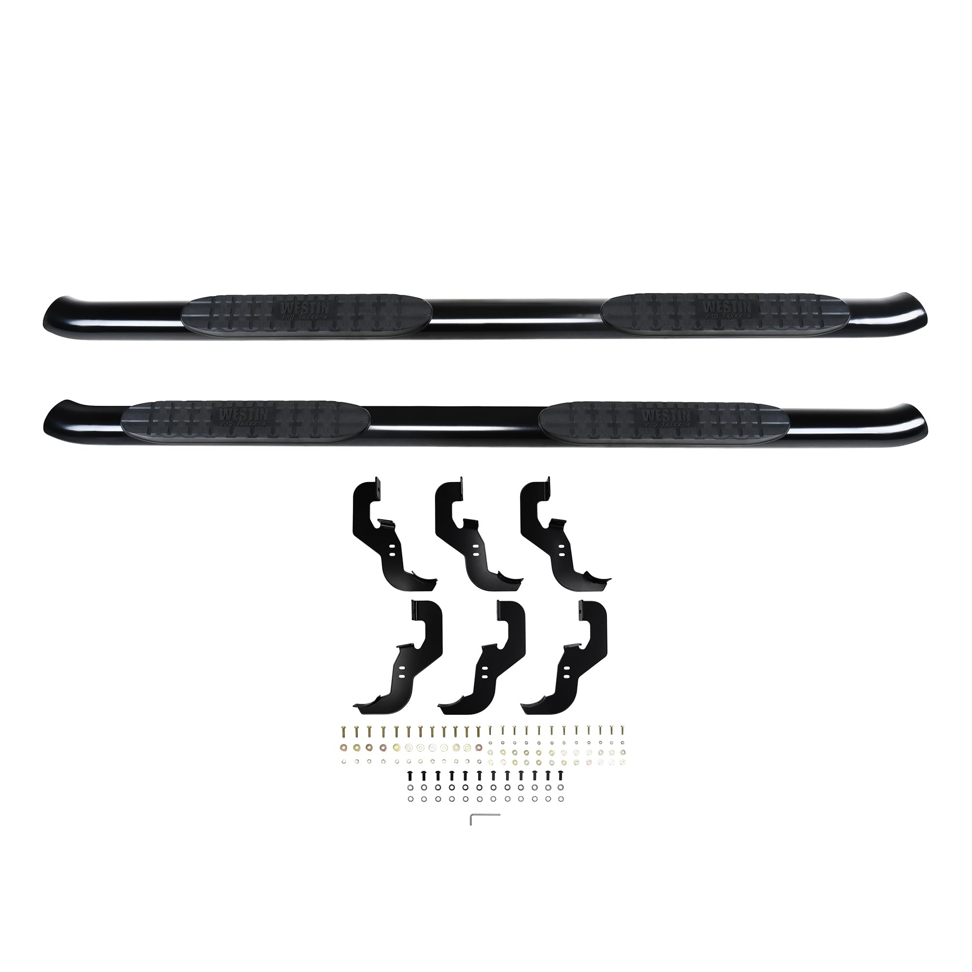 PRO TRAXX 4 Westin Oval Nerf Bars fits 2019-2025 Silverado Sierra 1500 2020-2025 Silverado Sierra 2500 3500 Crew Cab (Exc 2019 Silverado LD/Sierra 1500 Limited) Black Pair