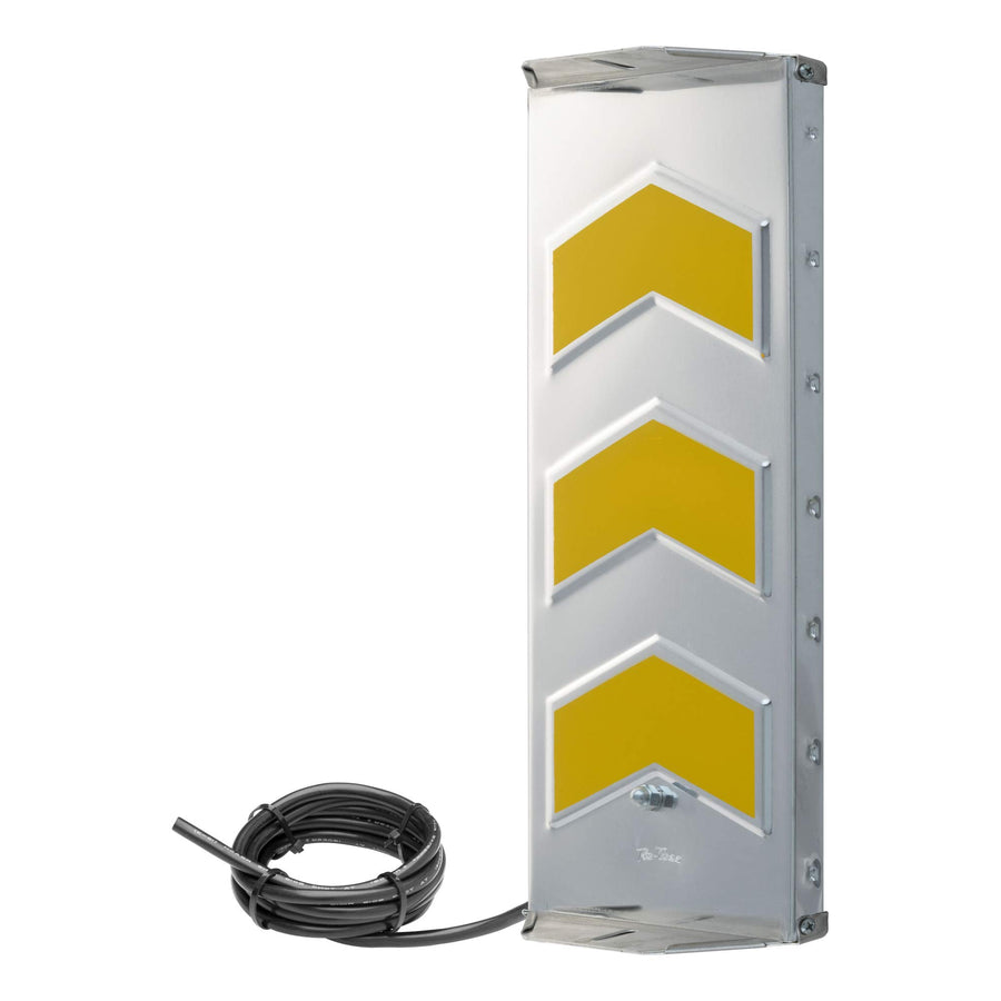 600960 Retrac 6 x 16-Inch Aluminum Yellow Chevron Heated Semi Truck West Coast Mirror Head, Universal Driver or Passenger Side