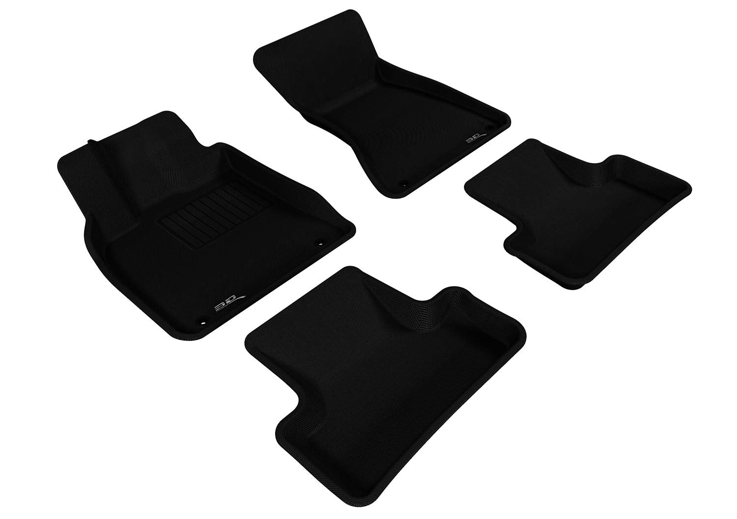 3D MAXpider Kagu Custom Fit Floor Mat (Black) for 2009-2017 Audi Q5 / SQ5-1ST Row 2ND Row