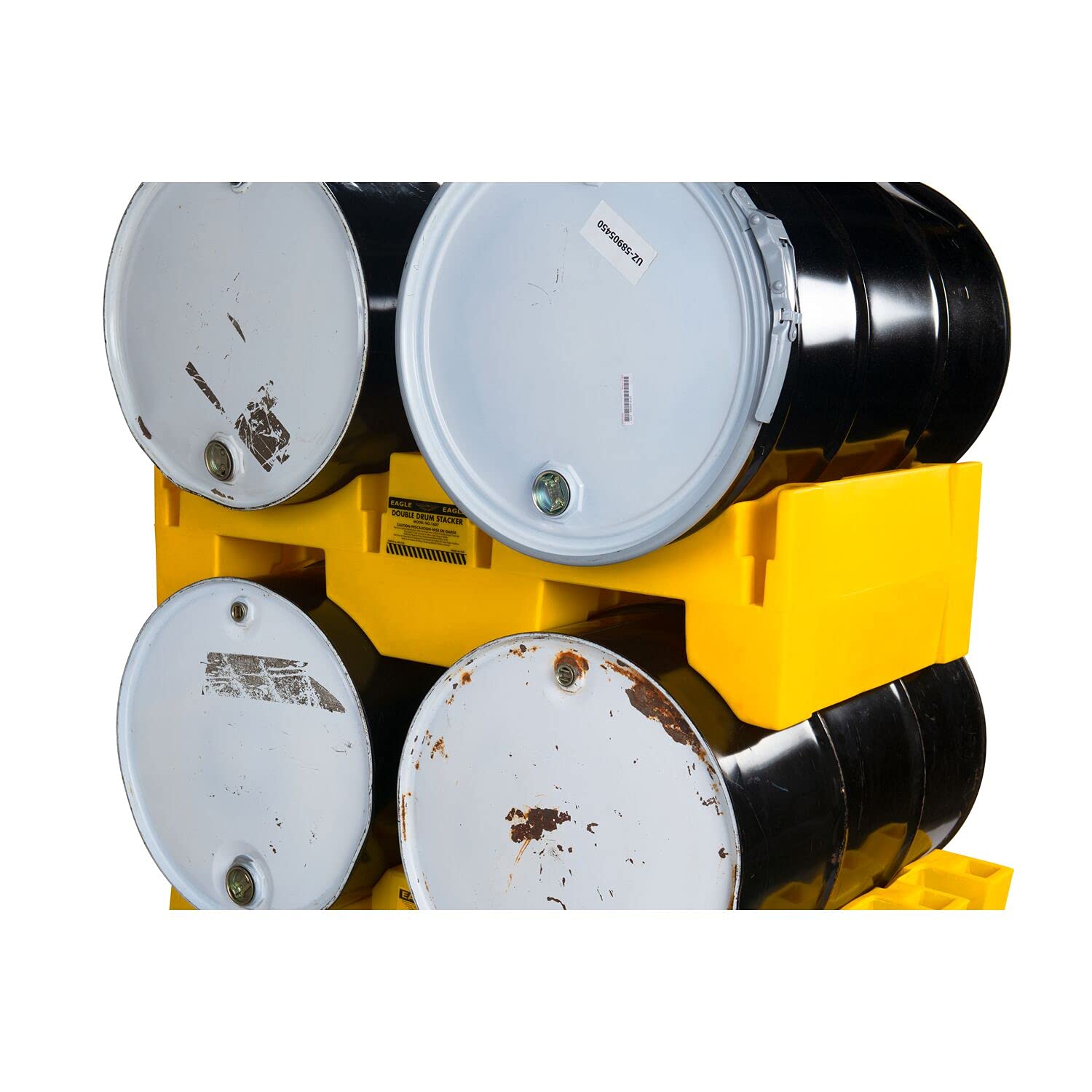 Eagle Polyethylene 1607 Horizontal Drum Stacker, Double, 26-1/2" Length x 48" Width x 13" Height, 2000 lbs Load Capacity