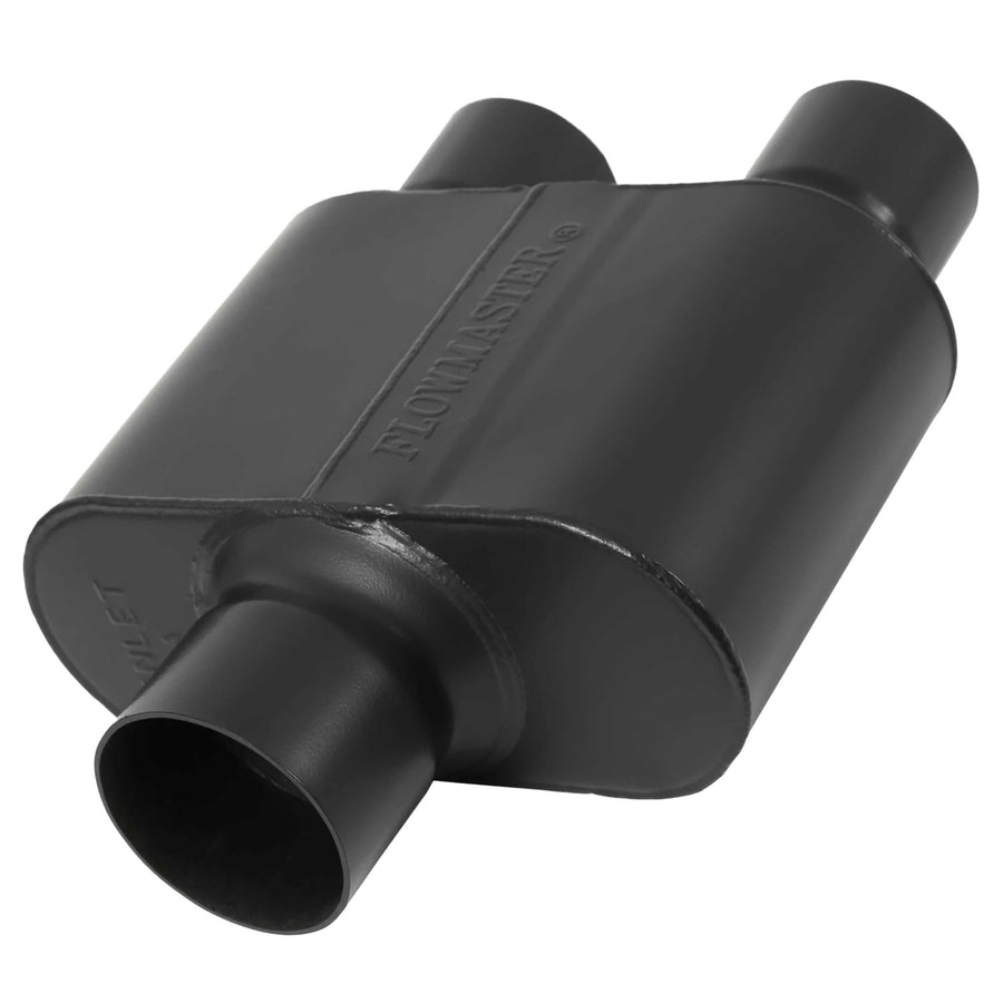 Flowmaster Super 10 Muffler Series – 3.00" Center In / 2.50" Dual Out – Race-Inspired Sound – 409 Stainless Steel – Ideal for Muscle Cars, LS Swaps, Drag Cars & Off-Road Builds (8430152)