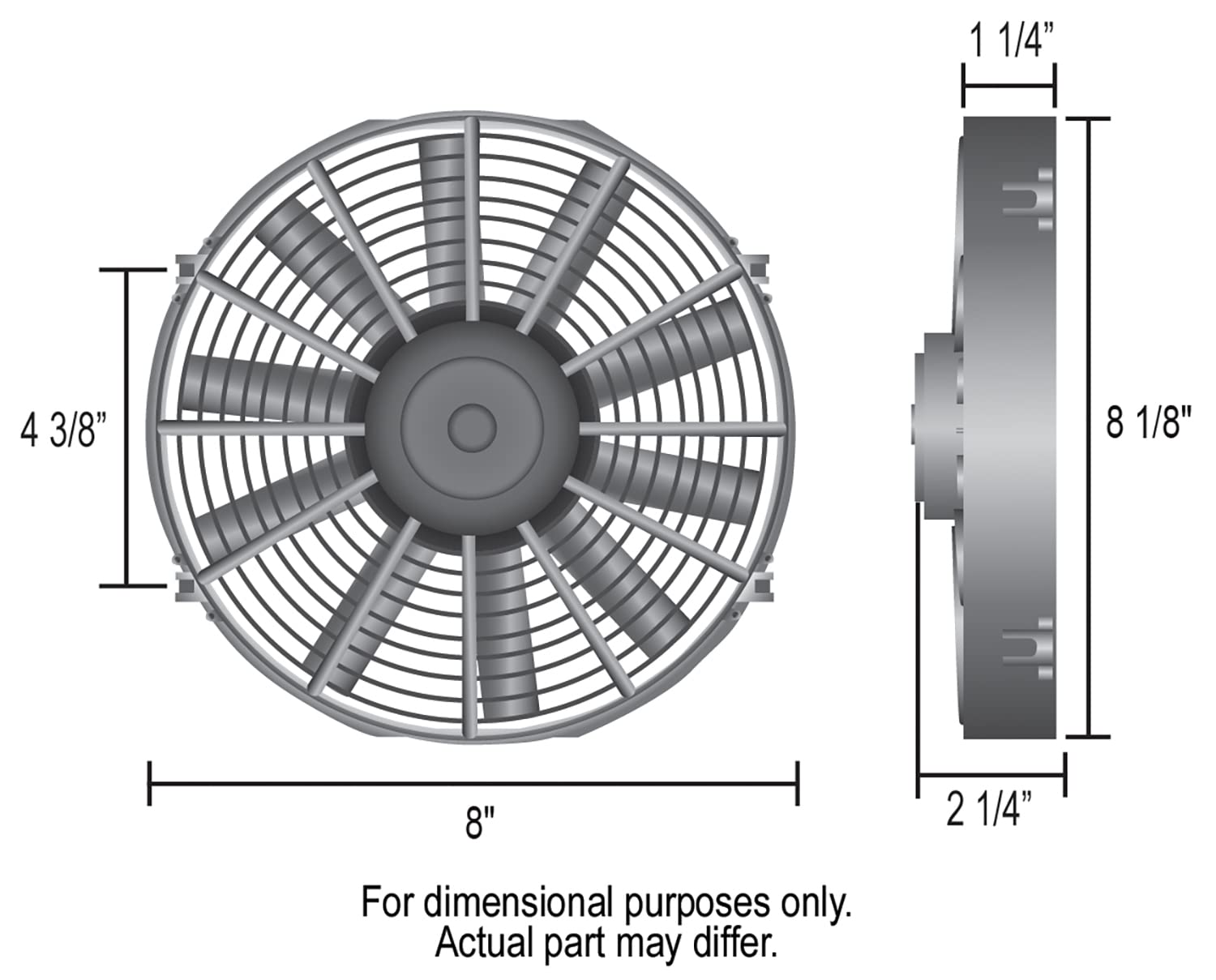 Derale 8" Dyno-Cool High Performance Electric Fan, Black 16908