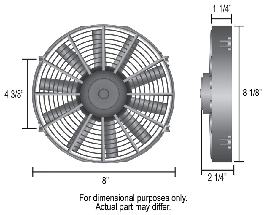 Derale 8" Dyno-Cool High Performance Electric Fan, Black 16908