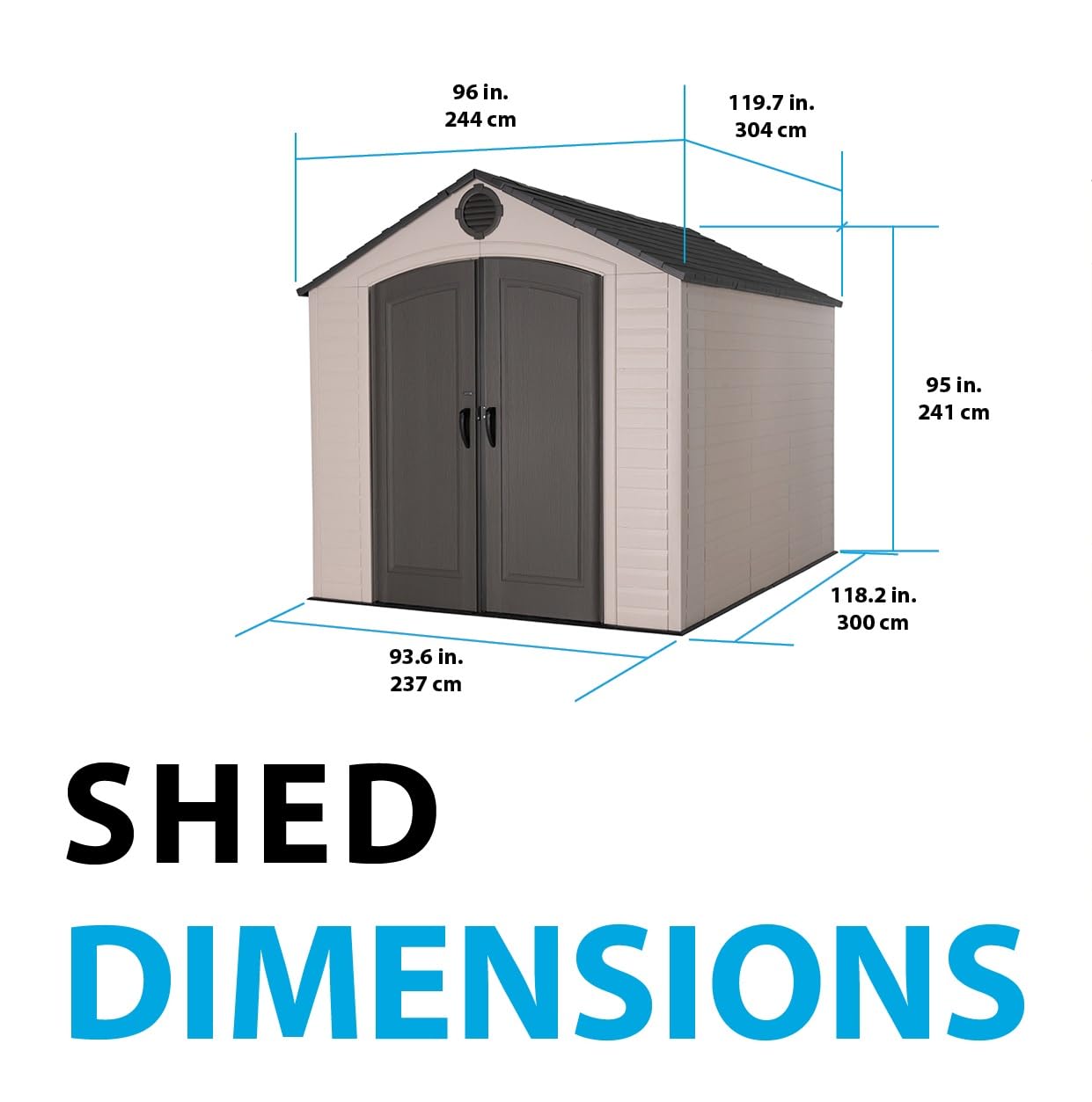 Outdoor Lifetime Storage Shed, 8 x 10 Feet