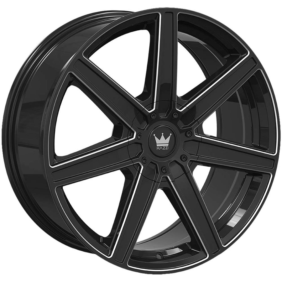 Laguna 376 Mazzi Wheels 376-8814B Gloss Black/Milled 18X8 5-108/5-114.3 35mm 72.6mm