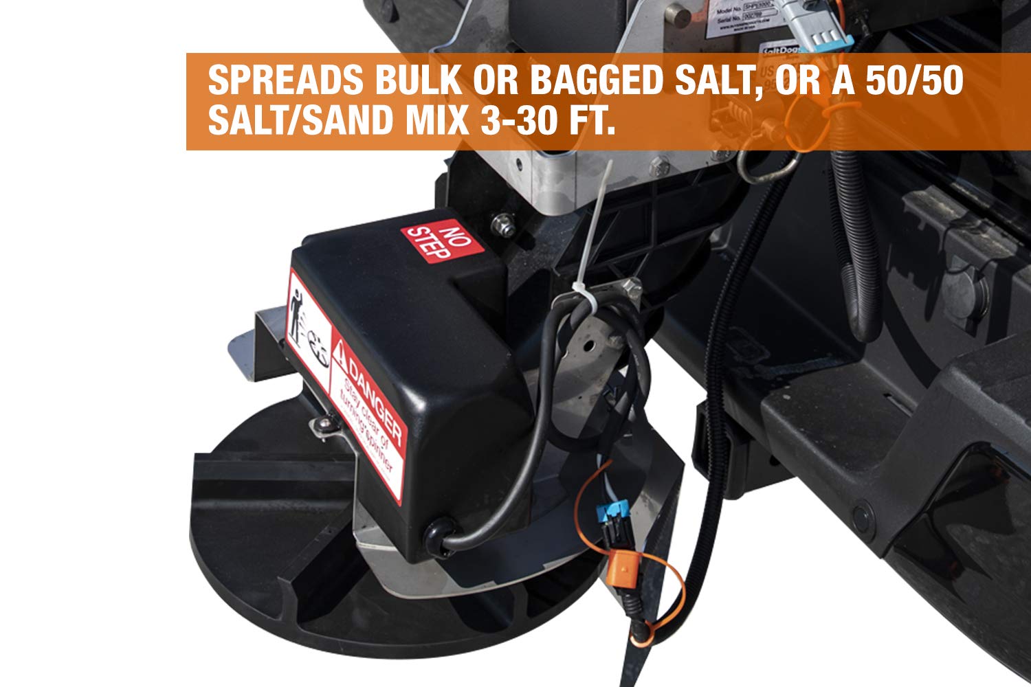 SaltDogg Buyers Products SHPE1000 Commercial Salt & Sand Spreader w/ Electric Drive Hopper, Made In The USA, 1.0 Cu Yds Capacity, Stainless Steel Auger, Light/Medium Duty Commercial Salt Spreader