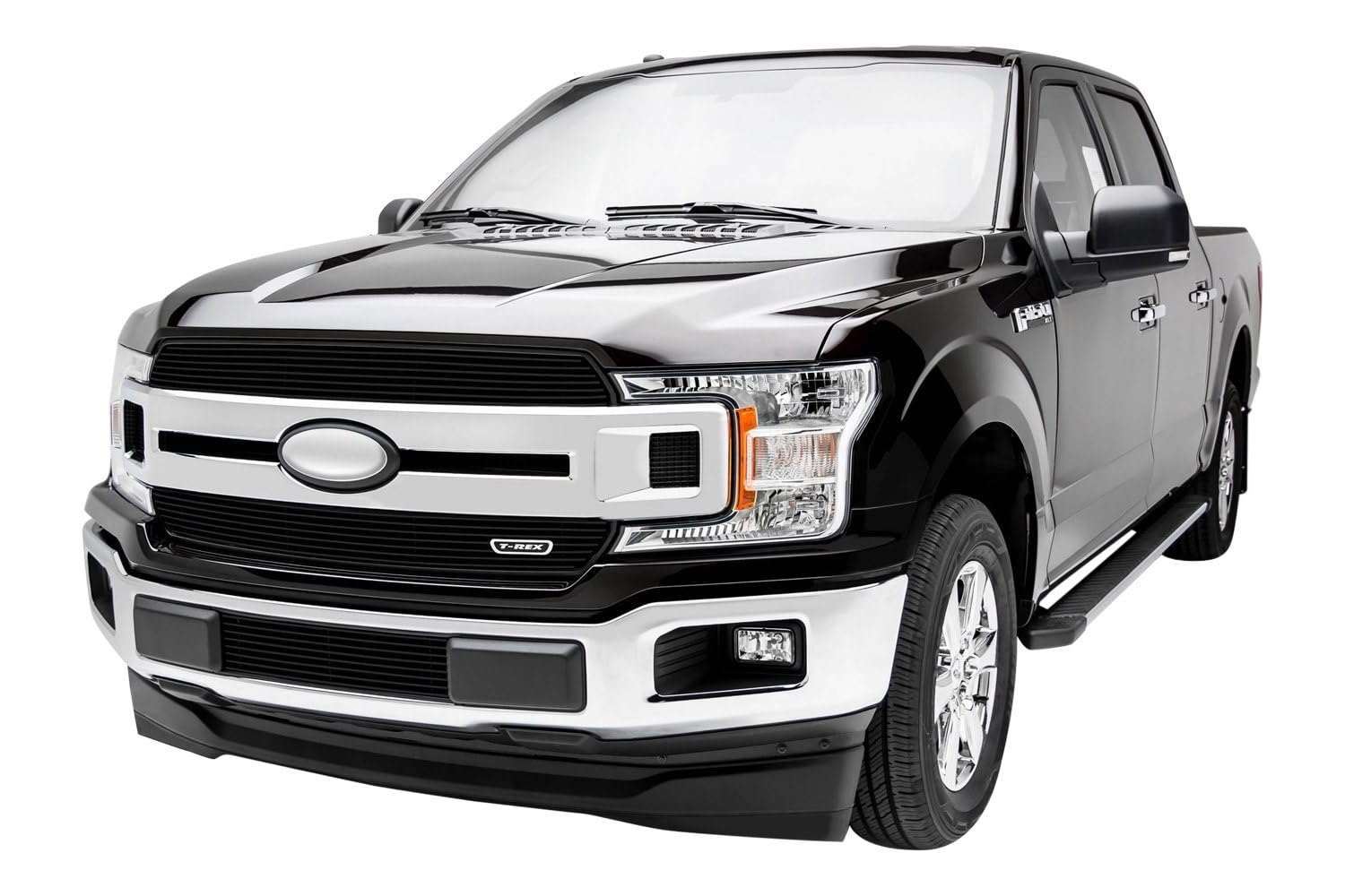 T-Rex Grilles F-150 2018-2020 XLT, Lariat Billet Grille, Black, 2 Pc, Insert, Does Not Fit Vehicles with Camera - PN #20571B