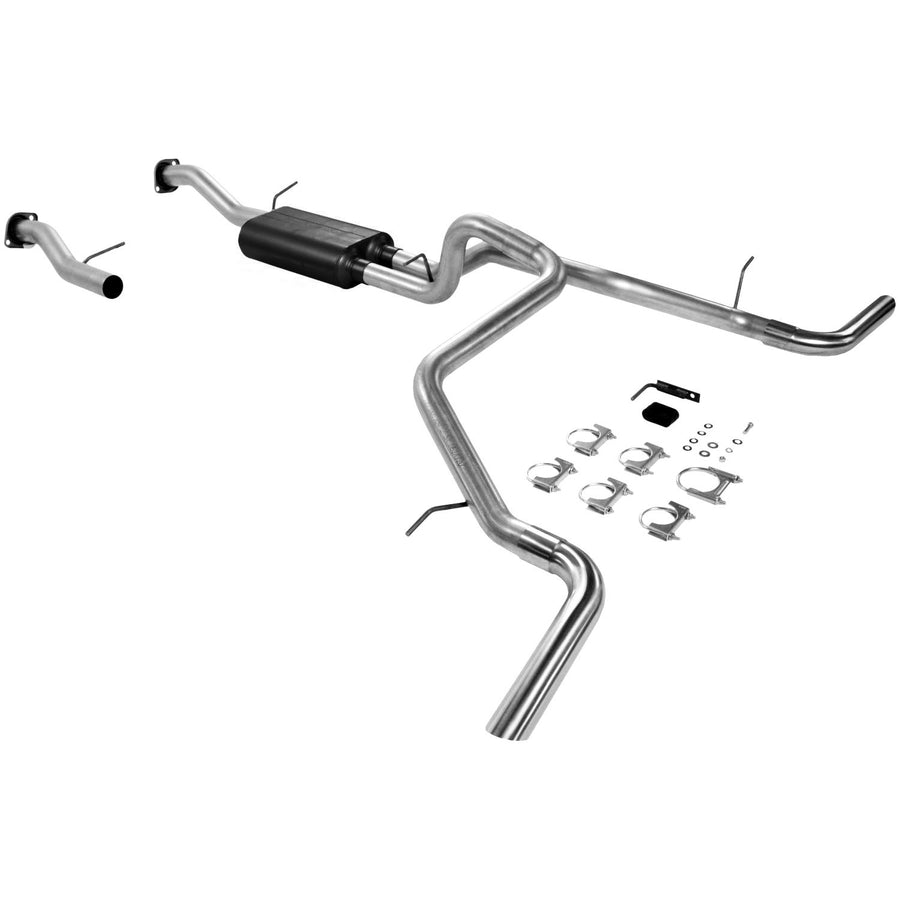 American Thunder Flowmaster 17368 Cat-Back Exhaust Kit 3 Inch Aluminized Steel 2.5 Inch Tailpipes 3 Inch Polished 304 Stainless Tips Compatible with 2000-2003 Chevy Tahoe GMC Yukon 4.8L 5.3L 2/4WD