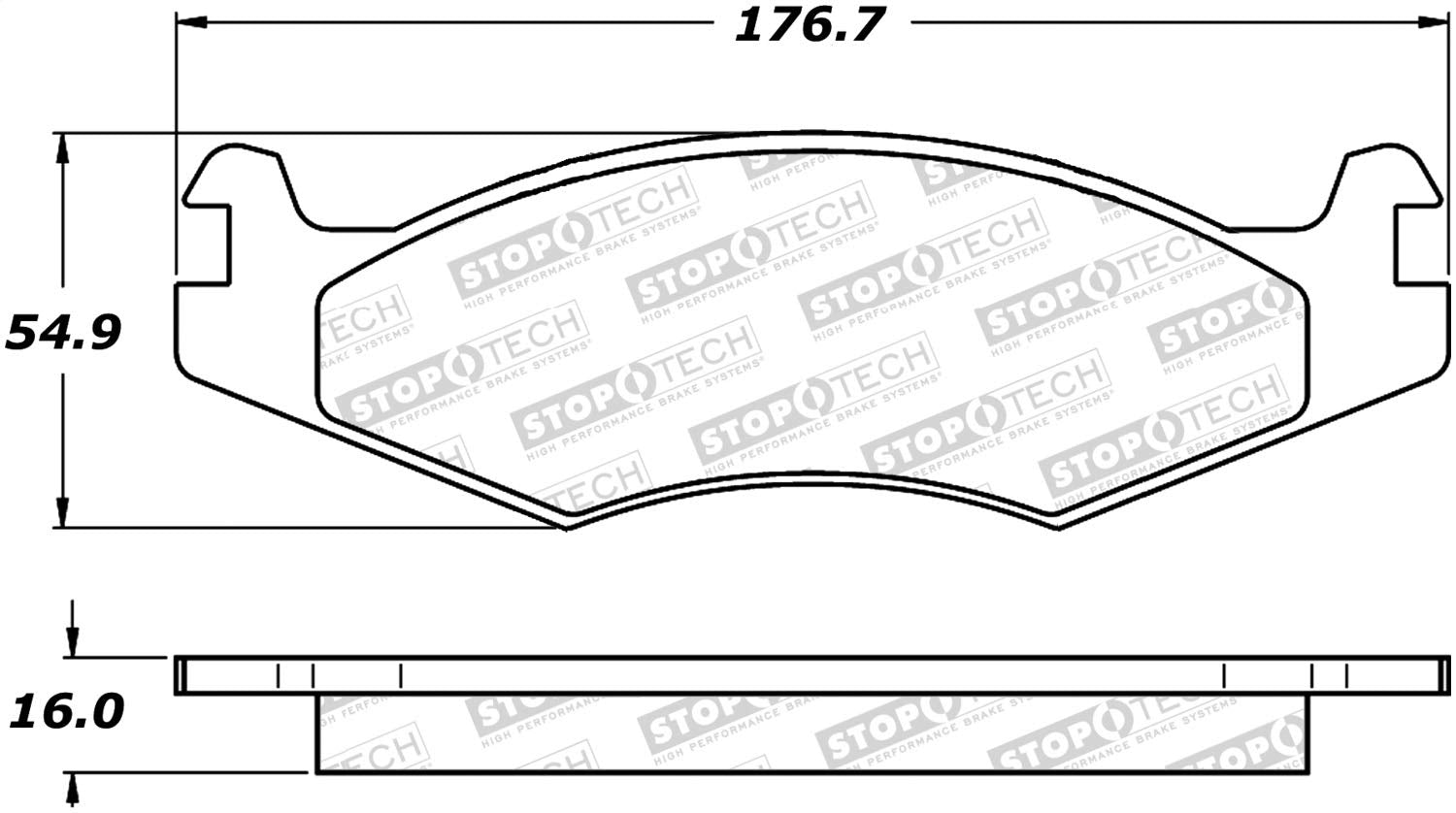 Front, Rear StopTech 308.06510 Brake Pads with Shims Street