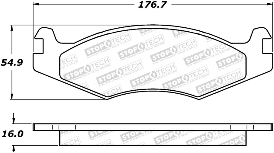 Front, Rear StopTech 308.06510 Brake Pads with Shims Street