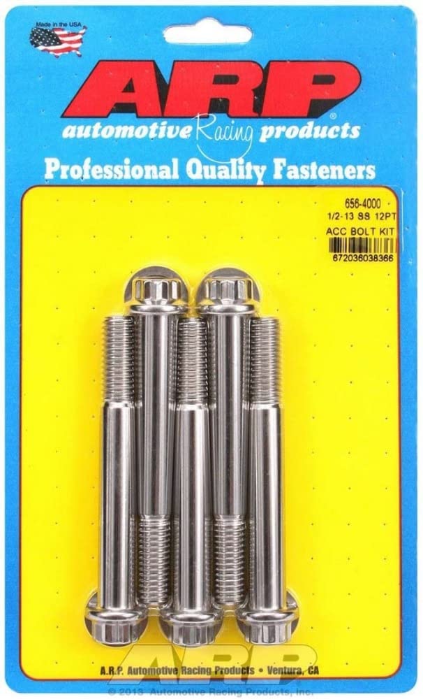 S/S Bolt Kit Autoracing Products 656-4000 - 12pt. (5) 1/2-13 x 4.000