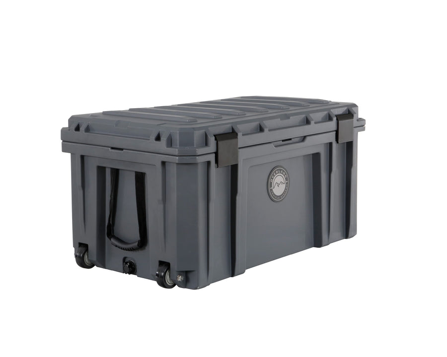 D.B.S. Overland Vehicle Systems 169 QT Dry Box Storage with Drain and Bottle Opener | Dark Grey | Waterproof Sealing | Heavy Duty Latches | 40100031