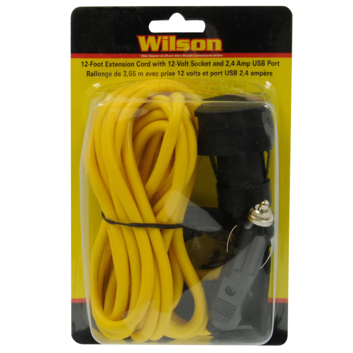 12 Foot Wilson Extension Cord with 12 Volt Adapter and USB Port (305203ECUSB)