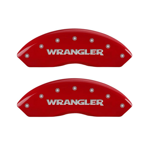 Brake Caliper Covers MGP - 2007-2018 Jeep Wrangler 2008-2012 Jeep Liberty - Front and Rear Set - Red