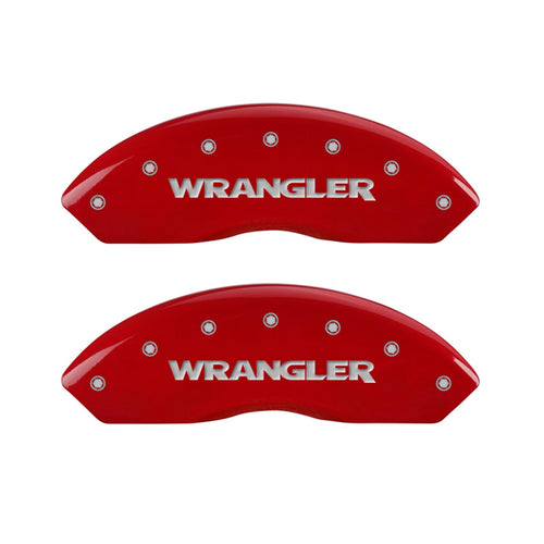 Brake Caliper Covers MGP - 2007-2018 Jeep Wrangler 2008-2012 Jeep Liberty - Front and Rear Set - Red
