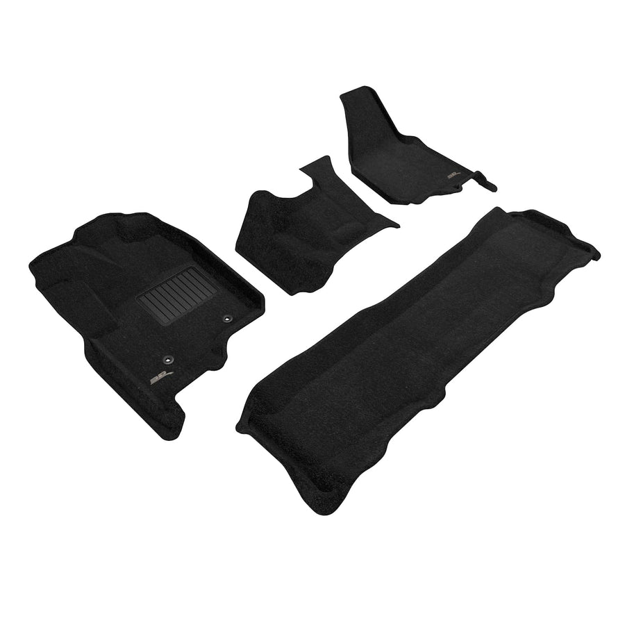3D MAXpider Elegant Custom Fit Floor Mat (Black) Compatible with Ford F-250 Crew CAB 2012-2016 - Full Set