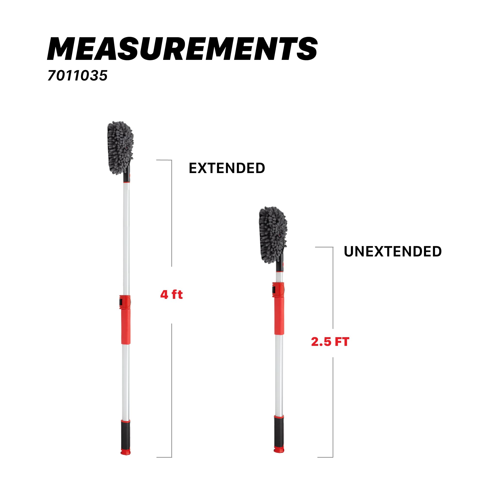 IncrediStick Maxshine Car Wash Stick | Extends to 4ft with Lightweight Aluminum Handle | Includes Microfiber & Chenille Covers | Secure Grip, Compact Design, Cleaning Tool for Cars, Trucks & RVs