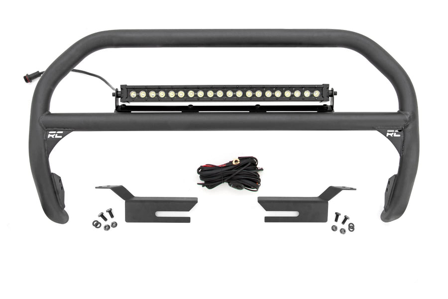 Rough Country Nudge Bar for Ford Bronco with 20" LED Light Bar White DRL (2021-2025) - Easy Install, Rugged Protection