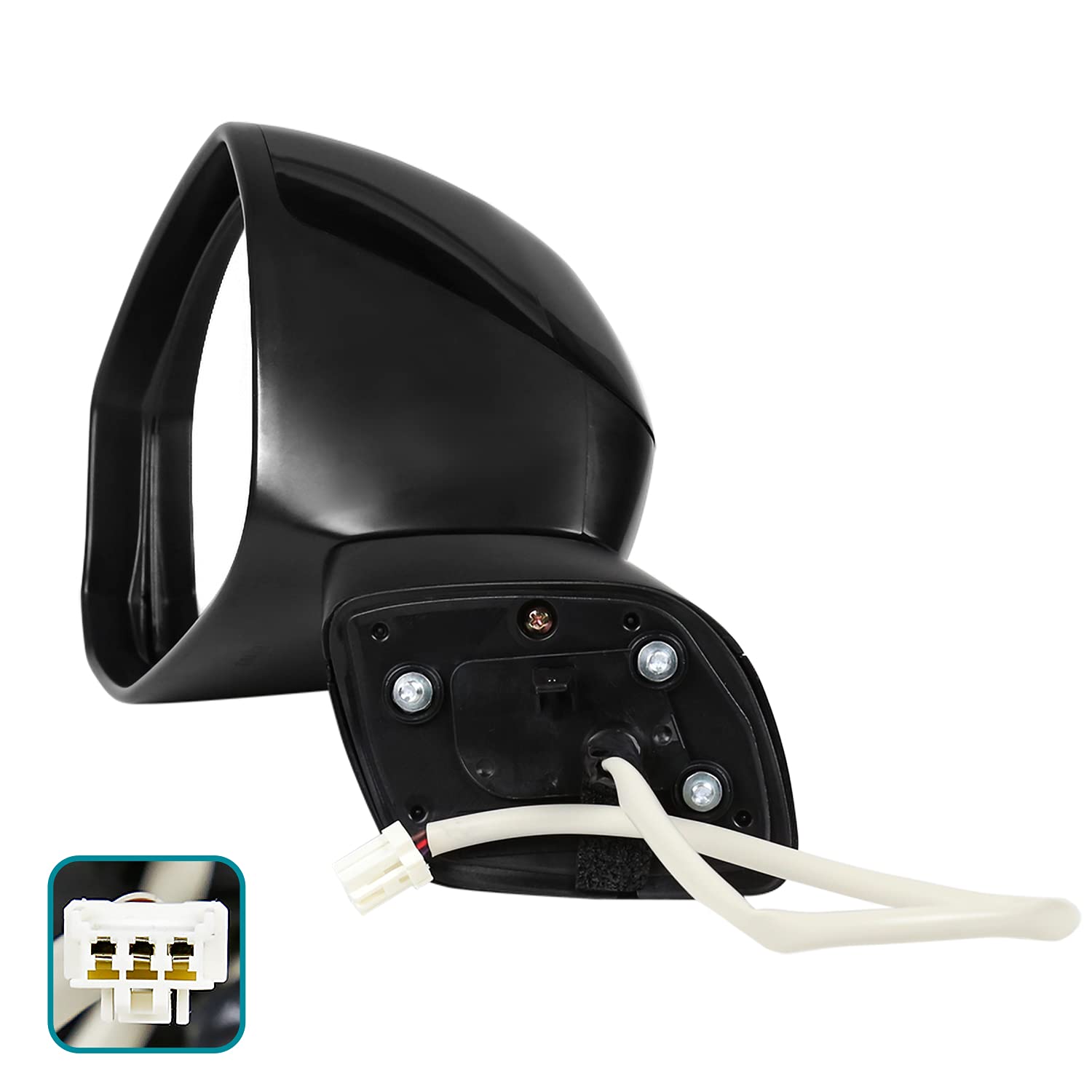 Spec-D Tuning Power Adjust Left Driver Side Glossy Black 3-Pin Manual Fold Side Mirror Compatible with 2012-2015 Honda Civic