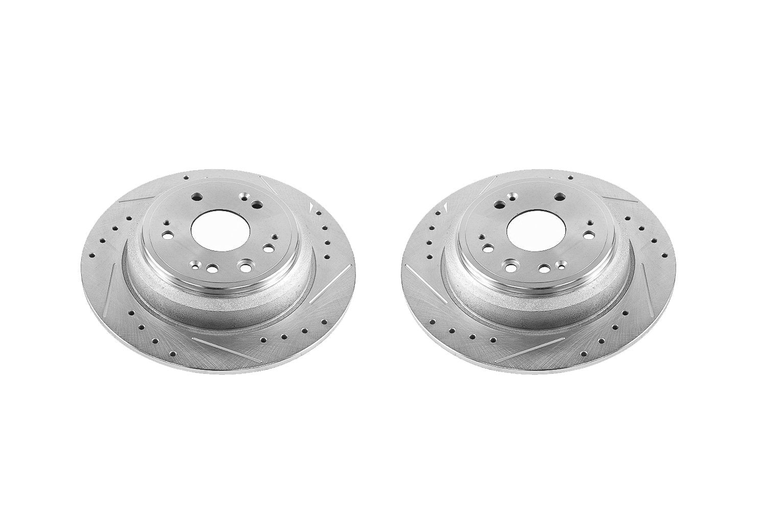 Power Stop Rear JBR1384XPR Drilled and Slotted Rotor Pair For Honda Accord Crosstour 2010-2011, Honda Crosstour 2012-2015 [Model Specific]