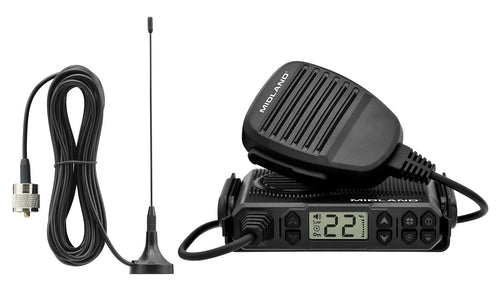 MXT105 - Midland 5 Watt GMRS MicroMobile Two Way Radio - Off Roading Outdoor RZR Farm Trails Radio - External Magnetic Mount Antenna - NOAA Weather Alerts