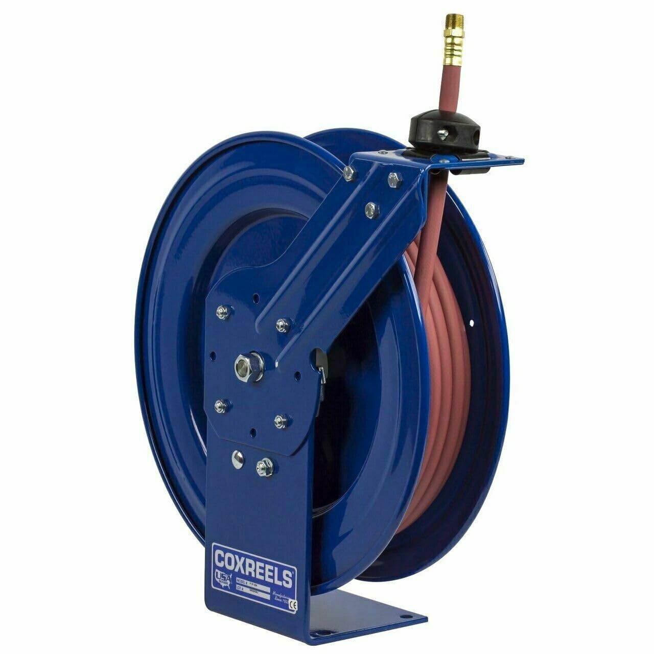 Coxreels Retractable Air/Water Low-Pressure Hose Reel, P-LP-450, P Series, ½” x 50’ - Easy-to-Use Compact Design- Heavy-Duty Steel Construction, Made in the USA