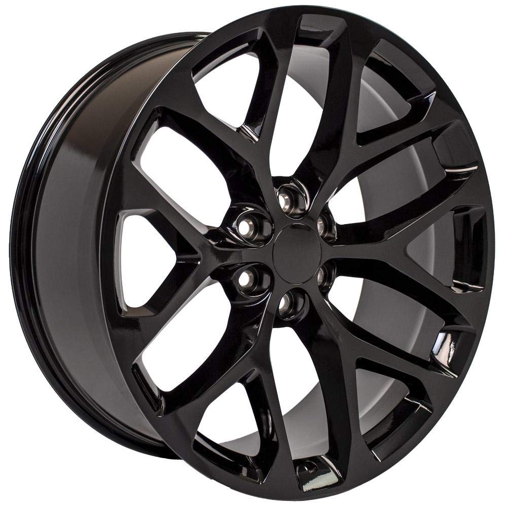 24x10 Snowflake Wheels CV98 - Gloss Black 24 Inch Rims - 6x139.7 Wheels, Optional TPMS & 295/35/24 Tires and Rims Packages - Fits GM Trucks & SUVs (Single Rim)