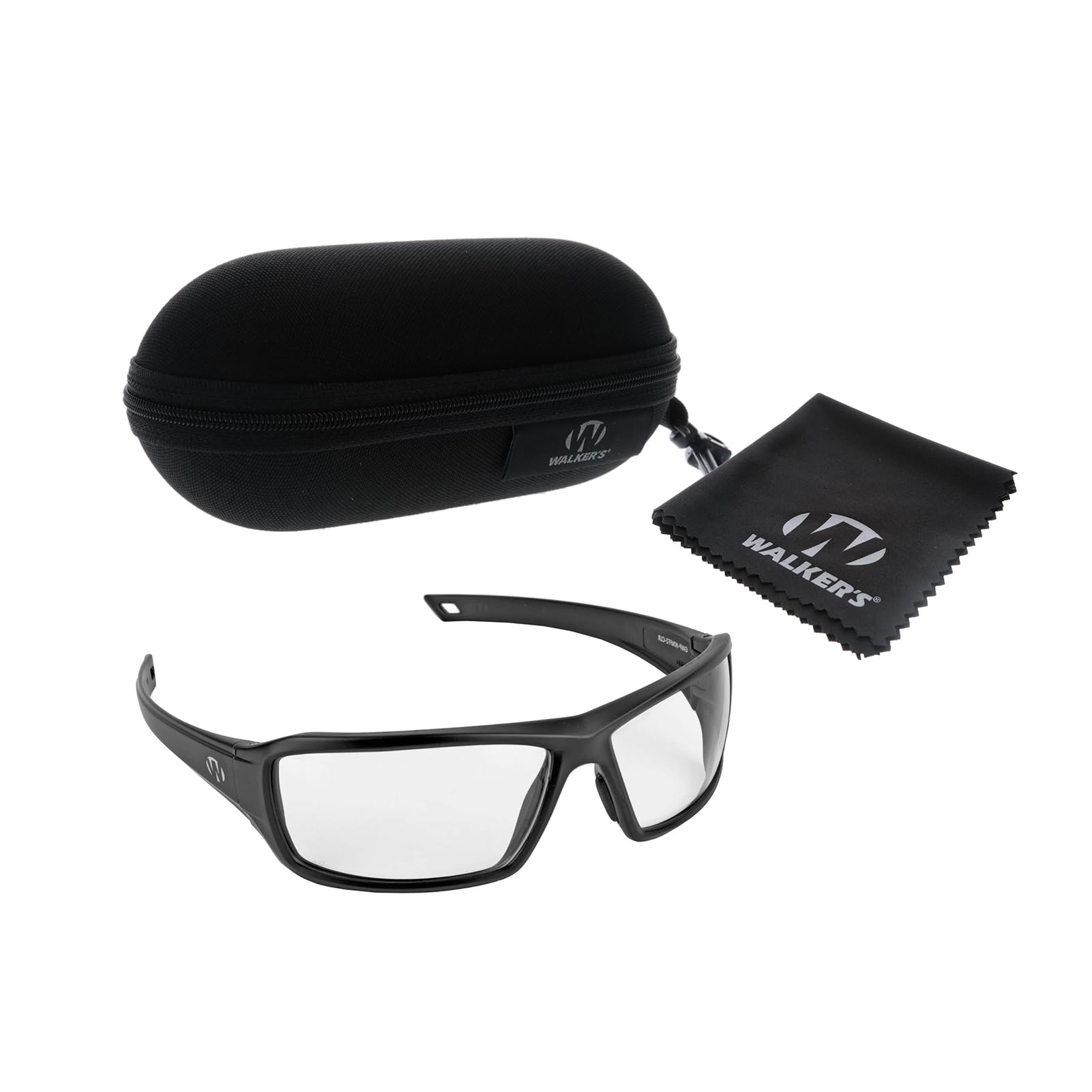 Walker's Full Frame IKON Forge Shooting Glasses | Impact-Resistant Non-Slip Frame Hunting Shooting Eyesight Protection Glasses, Microfiber Lens Cloth & Carry Case Included, Clear