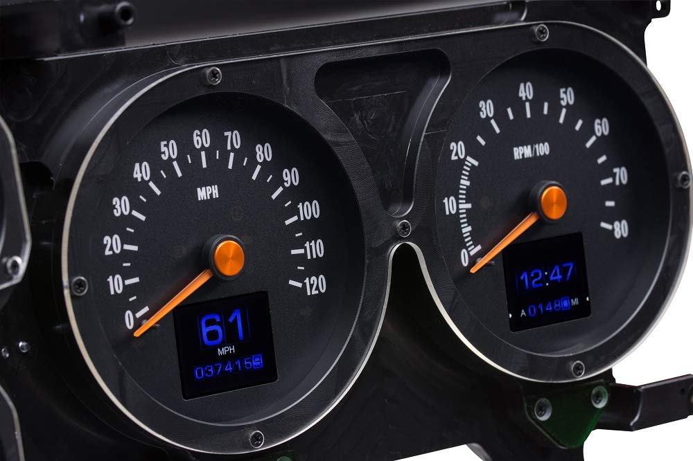 Dakota Digital Retrotech Gauge RTX-73C-PU-X Instrument System Compatible with 1973-87 Chevy Pickup, 1973-91 Chevy Blazer, GMC Jimmy and Suburbans. Styled after 1973-75 Chevy Pickup.