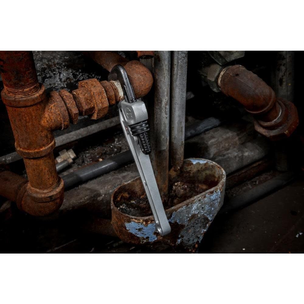 10" Crescent Aluminum Slim Jaw Pipe Wrench - MRO & Plumbing Wrench with Slim Jaw Design - Premium Hand Tool - CAPW10S