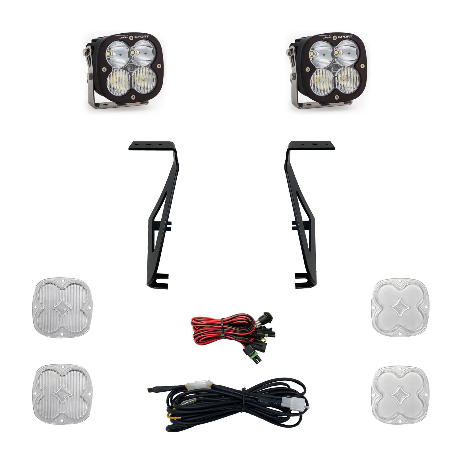 XL Sport Baja Designs LED A-Pillar Light Kit for Ford F-150 Raptor 2021+ Truck (Driving/Combo; Clear)