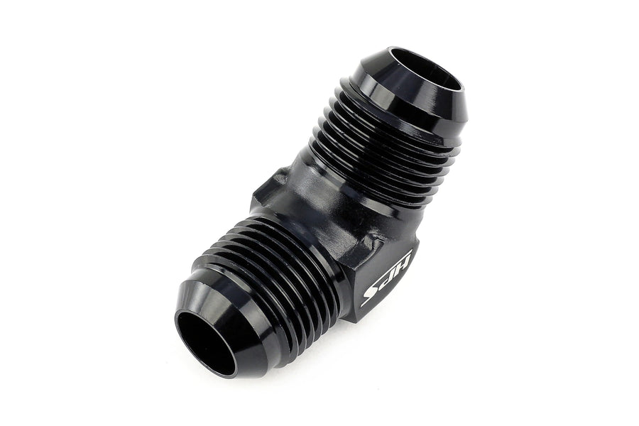 AN813-3 HPS Union Adapter Fitting, Male to Male, Aluminum, Size: AN-3, Angle: 45 Degree, Black