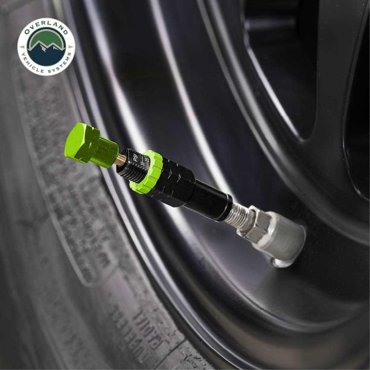 4 Piece Overland Vehicle Systems Adjustable Tire Deflator Kit & Storage Bag - (PSI 10-30 Lbs.) - Quick, Precise Air Down - Trucks, Cars, SUV, RV's, UTV's