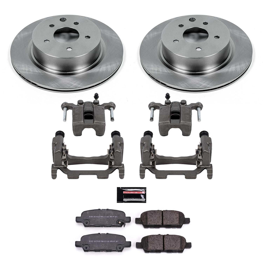 Power Stop KCOE8062 Replacement Rear Stock Brake Kit with OE Calipers For INFINITI Q40 2015, Nissan 370Z 2010-2019, Nissan Z 2023 [Model Specific]