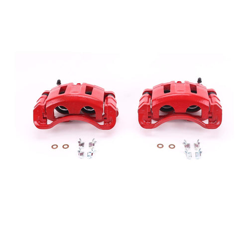 Power Stop Pair of High-Temp Red Powder Coated Front Calipers For Chevrolet Blazer, Chevrolet S10, GMC Jimmy, GMC Sonoma, Isuzu Hombre, Oldsmobile Bravada [Model Specific]