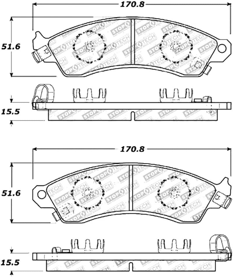 Front StopTech 308.04120 Brake Pads with Shims and Hardware Street