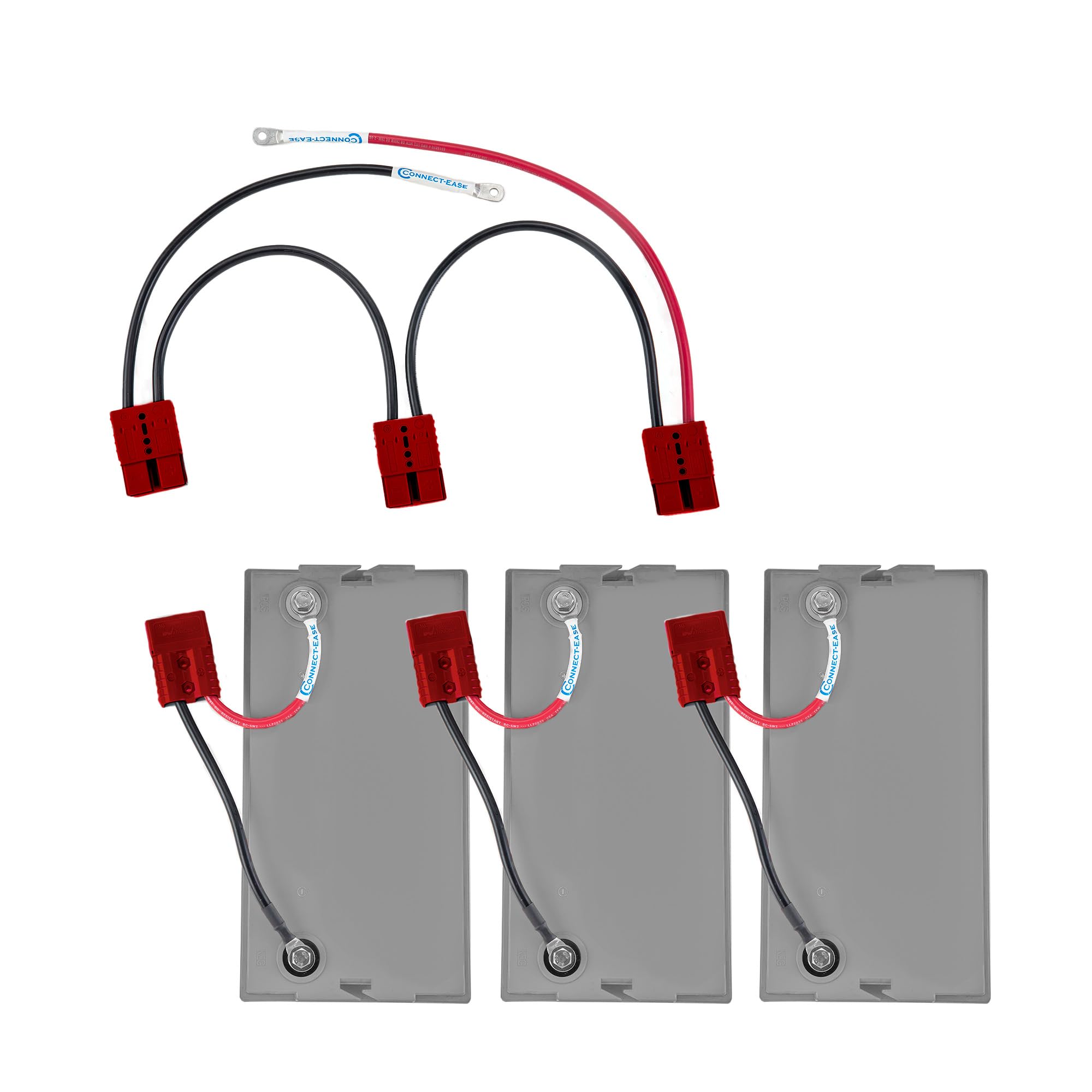 36V Connect-Ease Heavy Duty Series Connector Kit RCE36VHDK | 6-Gauge Marine-Grade Wire for High-Output Trolling Motors | Lithium Compatible | Quick Connect Wire Connectors | Batteries Not Included