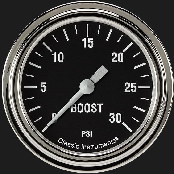 Hot Rod Classic Instruments HR342SLF 2 5/8" Boost Gauge 30 PSI Electric