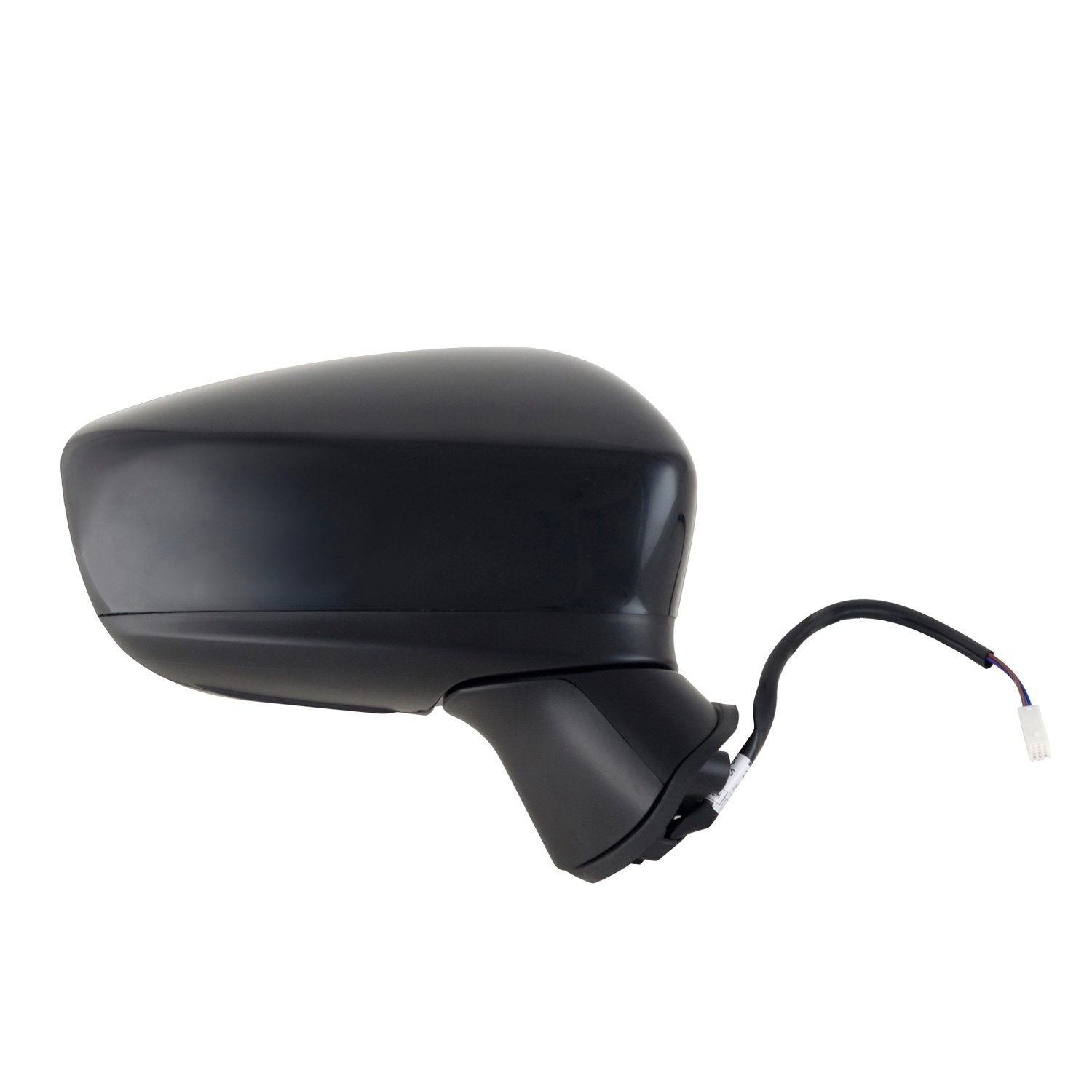 Mazda 3 Passenger Side Mirror for Japan Built, Textured Black w/PTM Cover, Foldaway, w/o Blind Spot Detection, Power